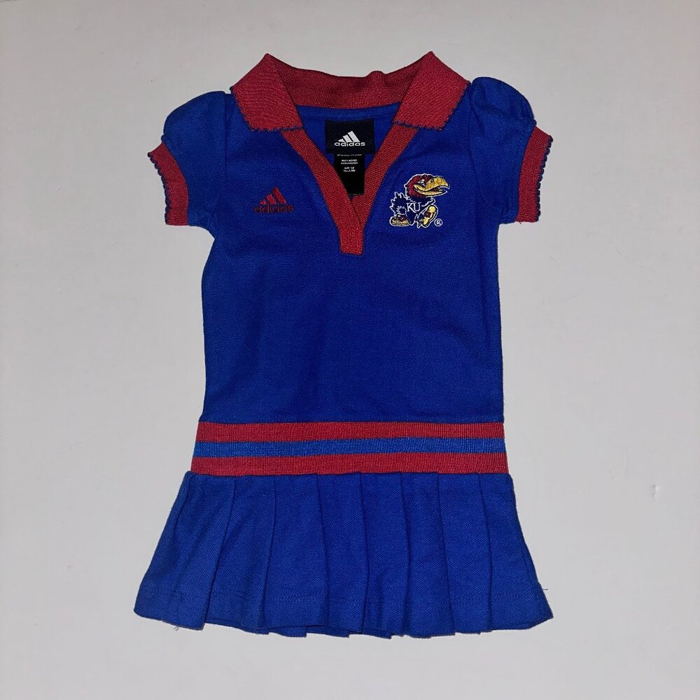 Infant Toddler 18m Kansas Jayhawks Embroidered Adidas Cheerleader Uniform Dress